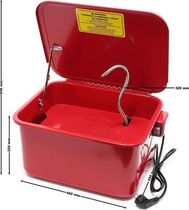 Image du produit Wiltec Fontaine de dégraissage Nettoyage de pièces mécaniques Bac de lavage 13l avec pompe Garage Atelier