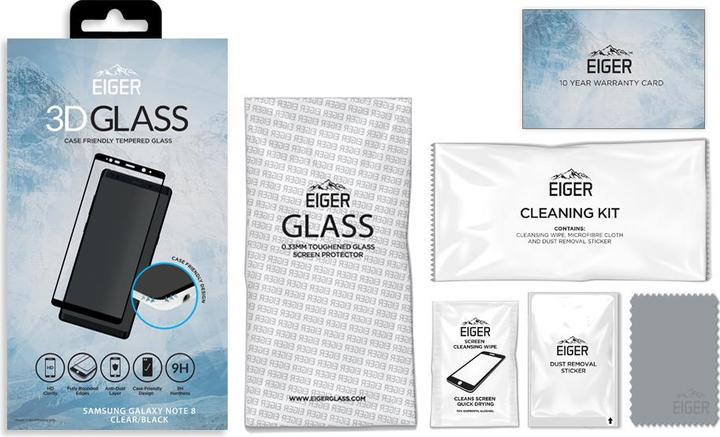 Actual product image Eiger Mountain Glass Clear Edge (1 Piece, Samsung Galaxy Note 8)