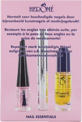 Actual product image Herome SET Nail Essentials kuracja 7ml + utwardzacz 4ml + odżywka w pisaku 1,3ml