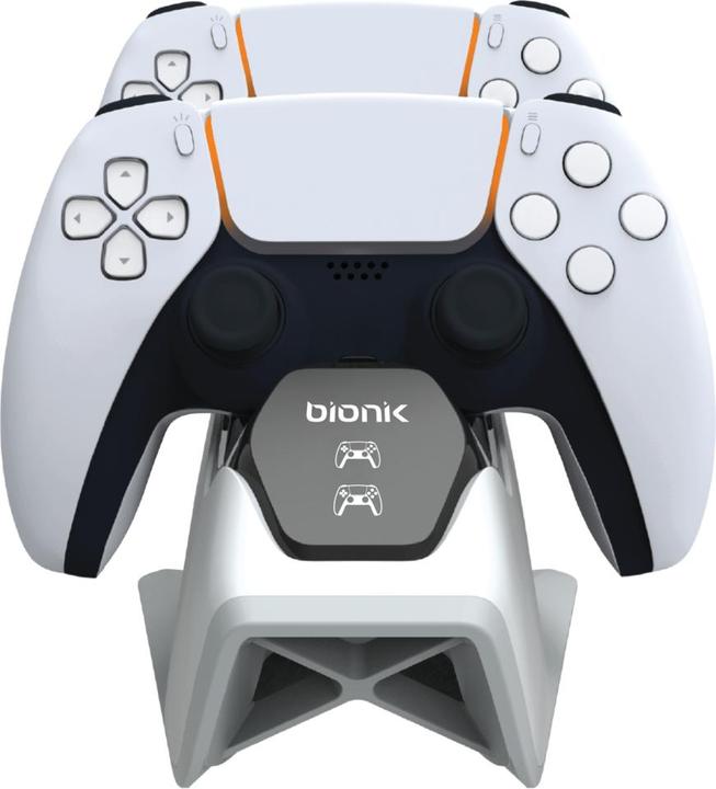 Immagine prodotto Bionik BNK-9067 Supporto di alimentazione per PS5 - Supporto di ricarica per doppio controller (bianco) (PS5)