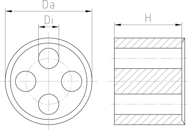 Image du produit Jacob Multipakning Perfect M32 câble Ø 2x8 mm TPE caoutchouc, assorti
