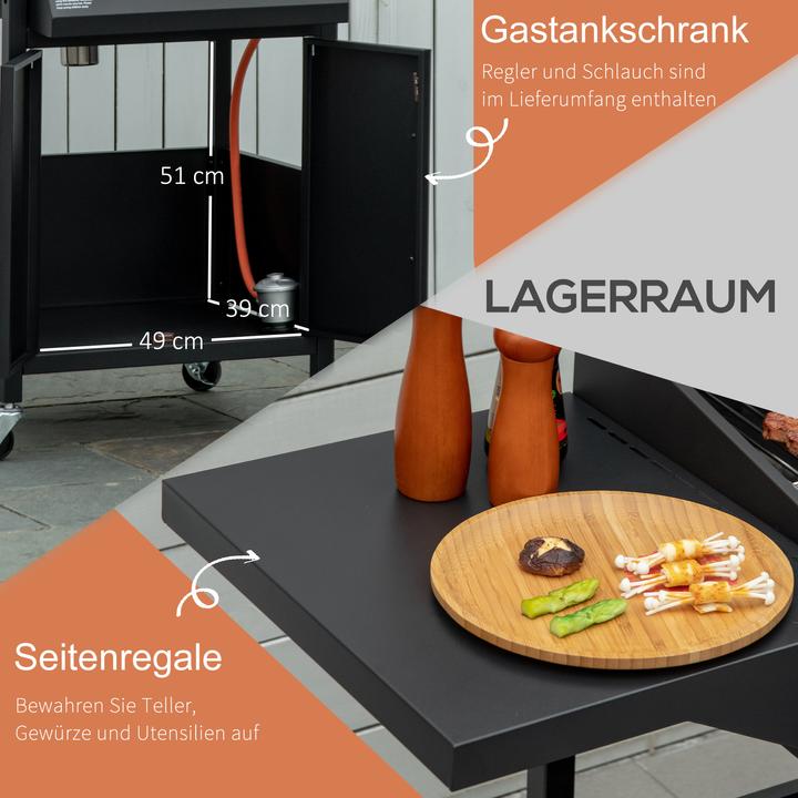 Produktbild Outsunny Gasgrill mit Rädern