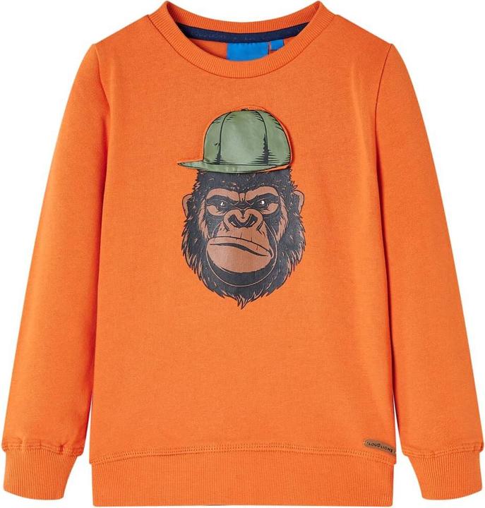VidaXL Kinder-Sweatshirt Dunkelorange 128,Material: 92 % Baumwolle (128)
