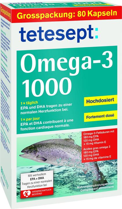 Tetesept Omega-3 (80 Stück, Kapseln, 155 g)