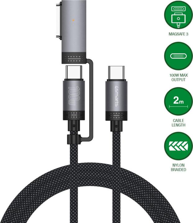 Produktbild 4smarts MagSafe 3 Adapter + USB-C Kabel (2 m, USB 3.2 Gen 1, 100 W)