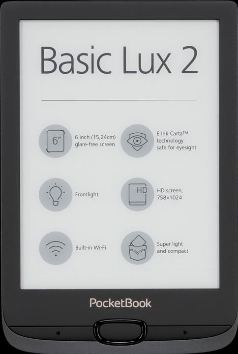 PocketBook Basic Lux 2 noir obsidienne (6", 8 Go, Obsidian Black)