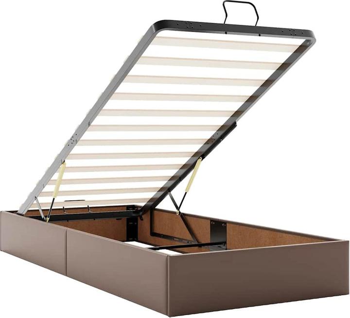 Produktbild VidaXL Ottoman-Bett ohne Matratze Braun 100x200 cm Kunstleder (100 x 200 cm)