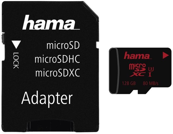 Image du produit Hama microSDXC+adaptateur/photo (128 Go, microSDXC, U3, UHS-I)