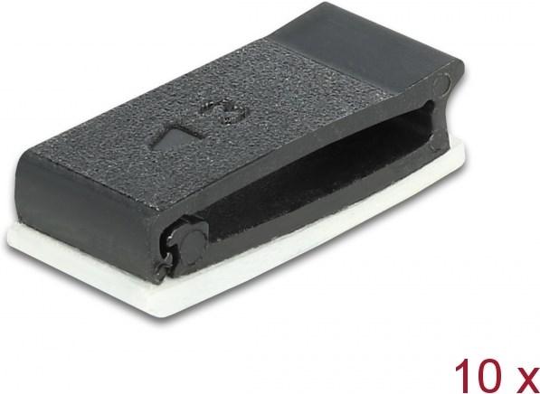 Produktbild Delock Kabelhalter mit Verschlussclip selbstklebend schwarz