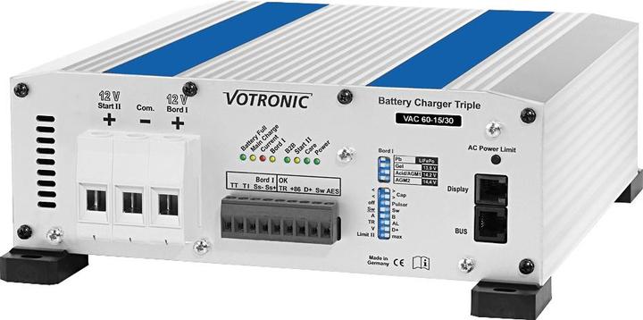 Immagine prodotto Votronic 0666 Caricabatterie VAC 60-15/30 Triplo CI (12V, 45 A)