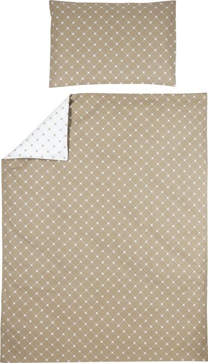 Actual product image Meyco X MrsKeizer bed linen 100x135cm Louis taupe-white