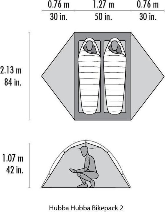Actual product image Msr Hubba Hubba Bikepack 2 (Dome tent, 1.71 kg, 2 persons)