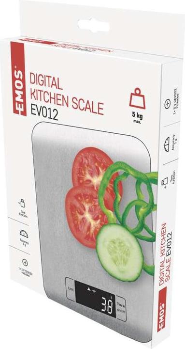Actual product image Emos Digital kitchen scales EV012, silver