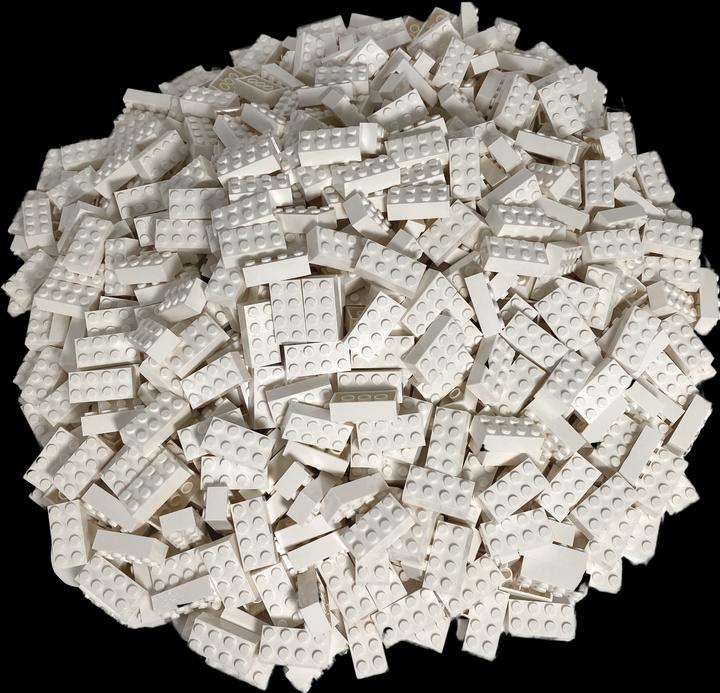 Actual product image LEGO 2x4 Bricks White - 100 pieces - White bricks 3001 (3001, LEGO Accessories)