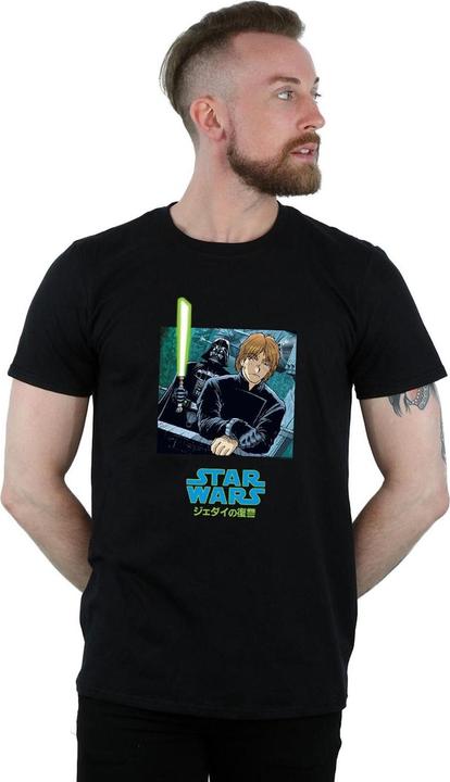 Actual product image Star Wars Mens Vader And Luke Anime T-Shirt (XL)