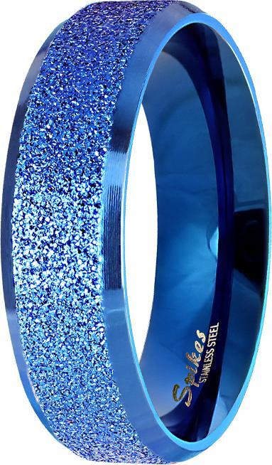 Star Piercing Ring blau poliert und mittig gesprenkelt