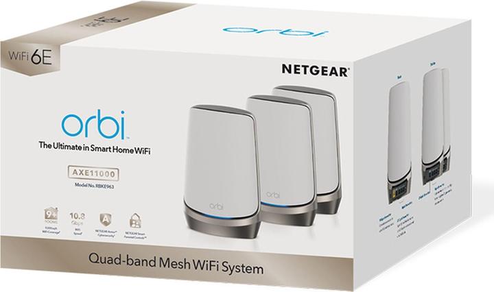 Immagine prodotto Netgear ORBI RBKE963-100EUS, AX11000, Quad-band WiFi 6E Mesh System