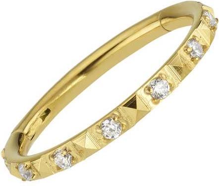 Bijouteria Ohrpiercing (PVD Beschichtung (goldfarben), Chirurgenstahl 316L, Kristall)