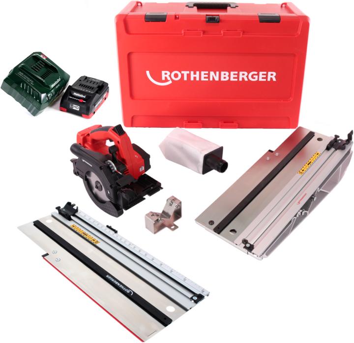Image du produit Rothenberger PIPECUT mini scie universelle sans fil 18 V 125 mm + 1x batterie 4,0 Ah + chargeur + guide-chaîne