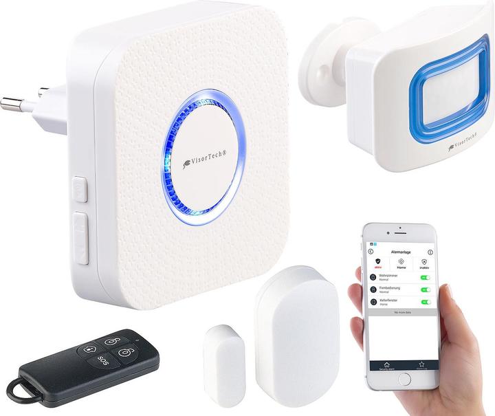 VisorTech 4-part WLAN alarm system, Alexa compatible