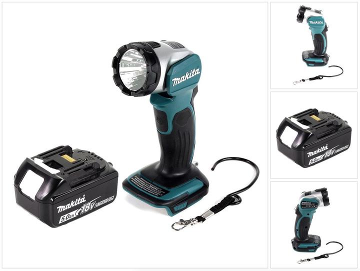 Actual product image Makita DML 802 T1 Battery lamp 18 V Li-Ion for 14,4 and 18 V battery + 1 x 5,0 Ah battery - without charger (180 lm)