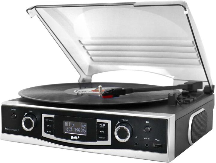 Produktbild Soundmaster Plattenspieler PL590SW Schwarz (Halbautomatisch)