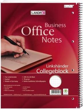 Actual product image Landré A4+ spiral notebook for left-handers (A4+, Checked, No binding)