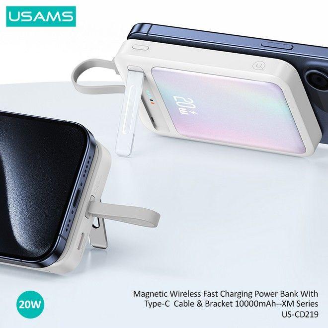 Actual product image Usams MagSafe Powerbank Fast Charging (10000 mAh, 20 W, 37 Wh)