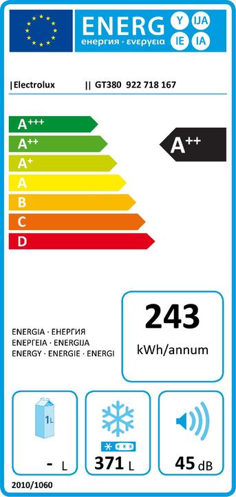 Energy Label Electrolux GT380 (Stand-alone, 371 l)