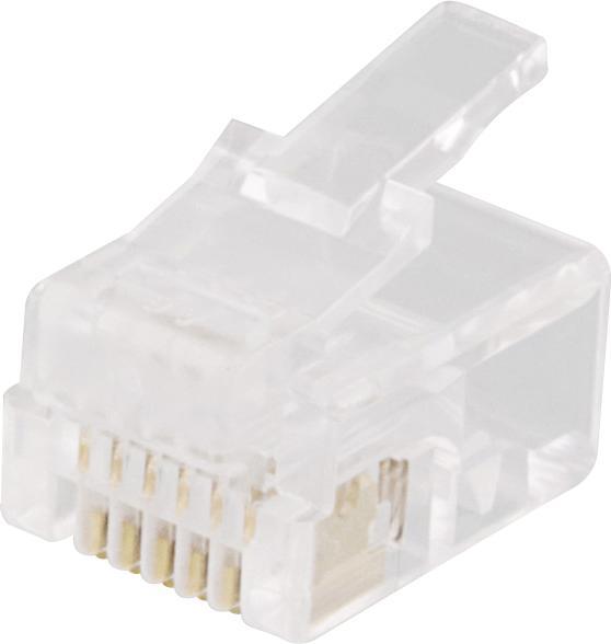 Produktbild Deltaco Modular connector RJ12 6P6C 20-pack transparent