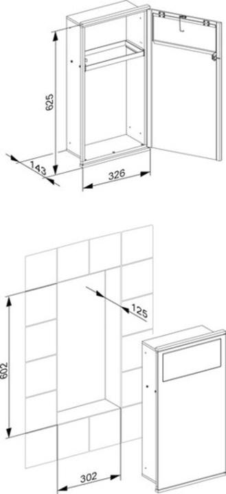 Produktbild Keuco Modul Waschtisch 1 PLAN INTEGRAL Abfallsammler vc/we li
