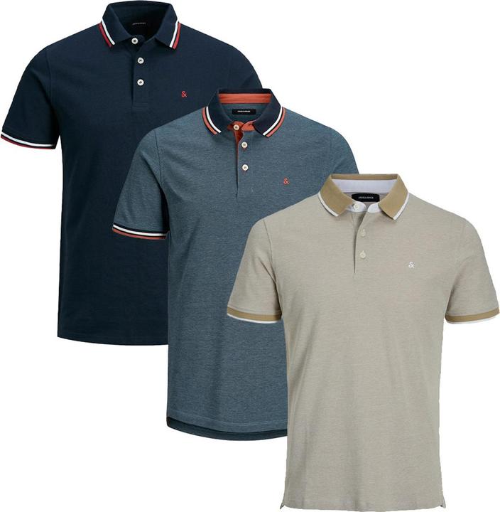 Jack & Jones 3er Pack Paulos - Slim Fit Poloshirt