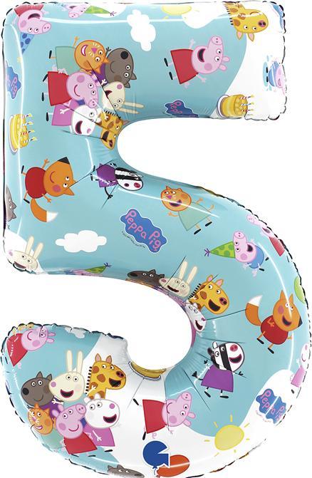 Grabo Peppa Pig number 5 foil balloon (1 x)