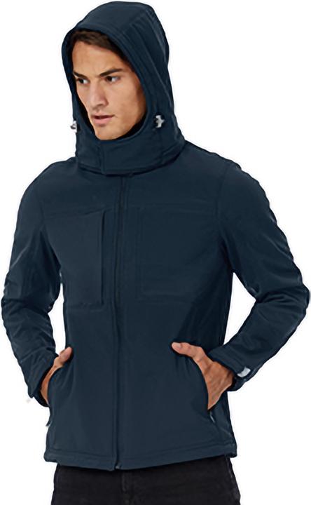 Produktbild B&C SoftshellJacke mit Kapuze FleeceInnenfutter atmungsaktiv wasserabweisend winddicht (3XL)