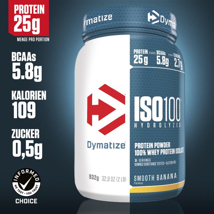 Produktbild Dymatize ISO 100 Hydrolyzed (Smooth Banana, 1 Stk., 932 g)