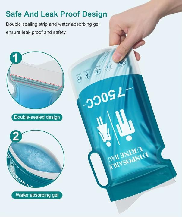 Produktbild Swissdetector Urinbeutel - Outdoor - Unisex - mit saugfähigem Pad (X 4) (Hygieneprodukt)