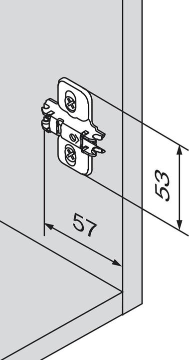 Actual product image Blum Plaques de montage cruciforme CLIP montage d'angle (1 pcs.)