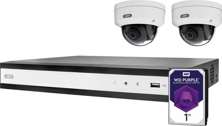 Produktbild Abus Komplett-Set mit NVR und 2 Mini-Dome-Kameras (1920 x 1080 Pixels)