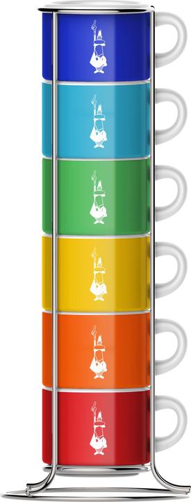 Bialetti CUP Set of 6 Porcelain Mugs with Stand Coffee Mug Color 60ml (65 ml, 6 x)