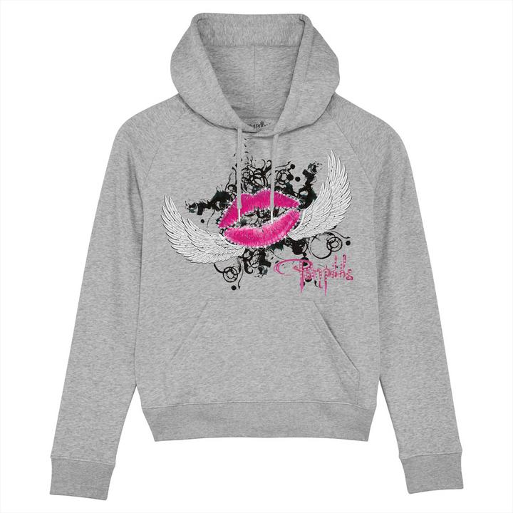 Pompöös Hoodie Damen "Kussmund" - limited Edition Hoodie Damen - Grösse L (L)