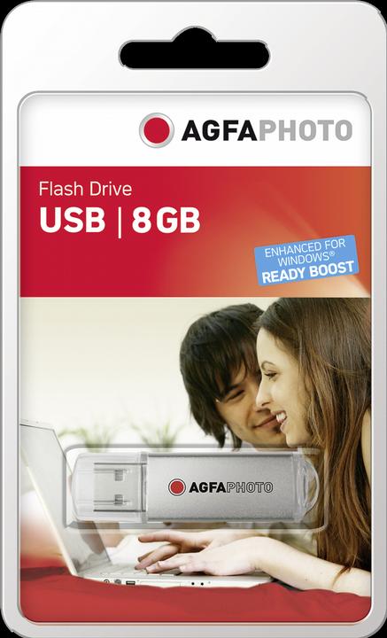 Produktbild AGFAPHOTO USB 2.0 silver 8GB (8 GB, USB-A)