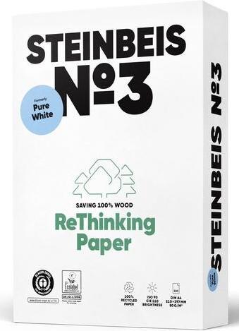 Actual product image Steinbeis PureWhite A4 80gm2 (80 g/m², 500 x, A4)