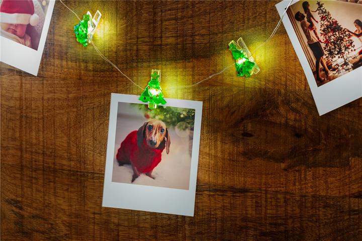 Produktbild Goobay 10er LED-Fotoclips-Lichterkette "Tannenbaum" (1.40 m)