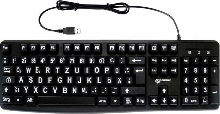 Produktbild Geemarc KBSV3 BLK GE USB Tastatur Deutsch, QWERTZ, Windows® Schwarz Extragrosse T (DE, Kabelgebunden)