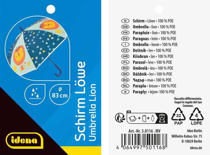 Label énergétique Idena Parapluie Lion Ø83x66cm