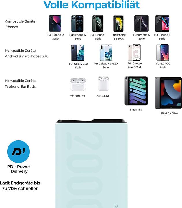 Produktbild RealPower PB-20000 PD+ (20000 mAh, 18 W, 74 Wh)