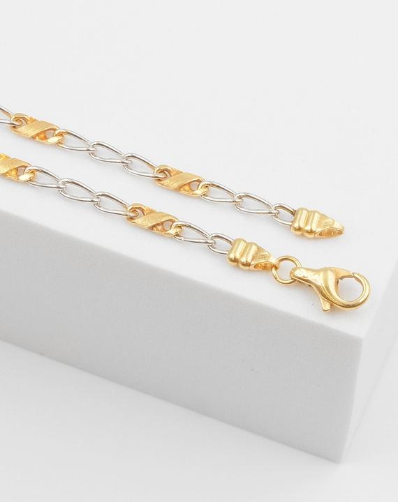 Image du produit Muau Chaîne de 8 (19 cm, 750, Or blanc, Or jaune 18 carats)
