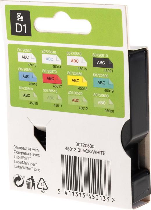 Actual product image Dymo S0720530 (1.20 cm, Black, White)
