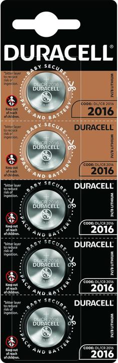 Duracell 5 x bateria litowa mini CR2016 DL2016 ECR2016 HSDC (5 Stk., CR2016)