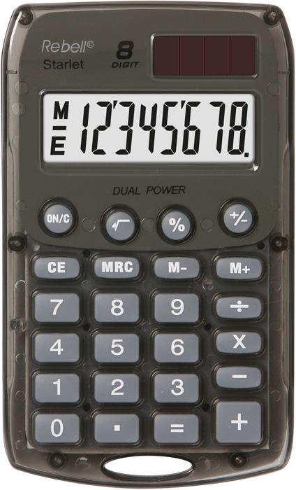 Actual product image Rebell Starlet BK Calculator Pocket Simple Calculator (Batteries, Solar cells)